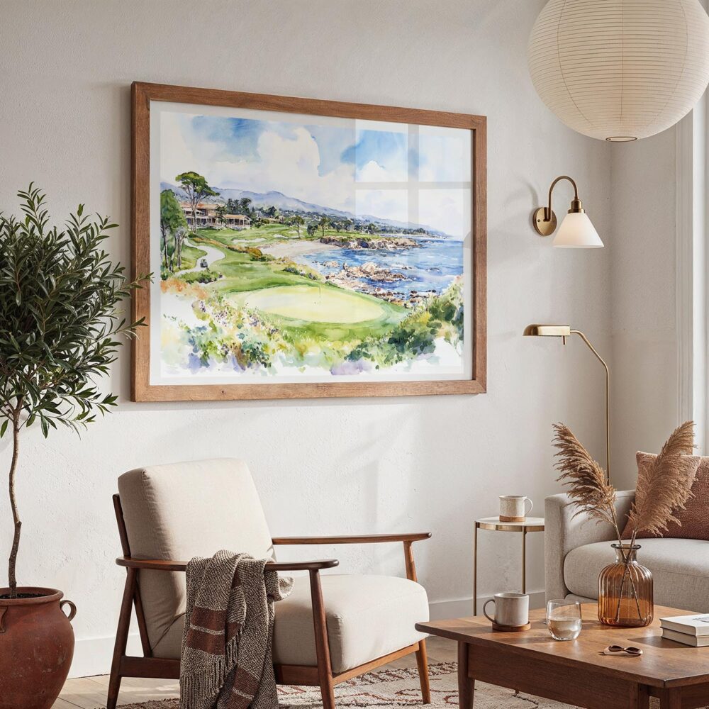 03 - Golf at Pebble Beach Watercolor - Horizontal Art - Digital Download - Boho Living Room 2.jpg 03 - Golf at Pebble Beach Watercolor - Horizontal Art - Digital Download - Boho Living Room 2.jpg