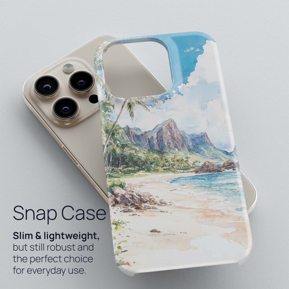 03 - Hawaii Kauai - Watercolor Art Phone Case - Snap Case.jpg 03 - Hawaii Kauai - Watercolor Art Phone Case - Snap Case.jpg