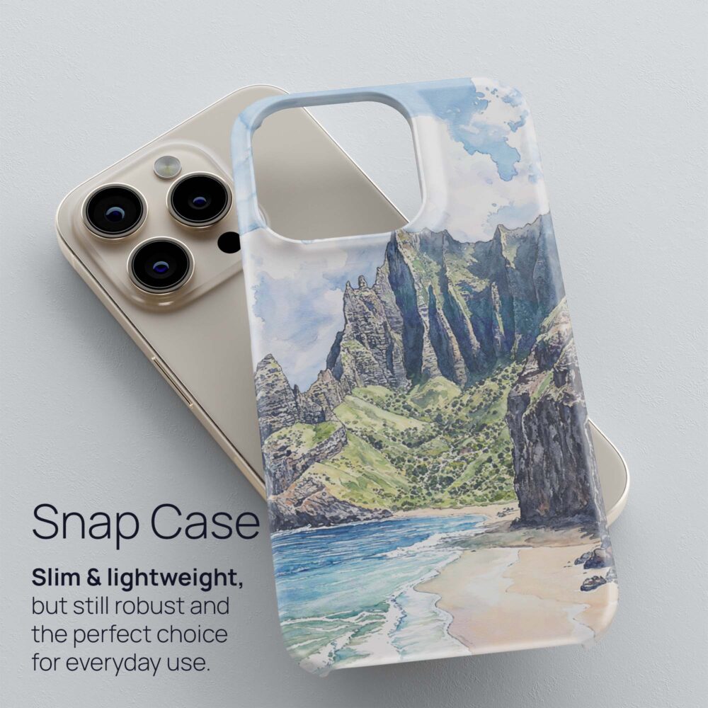 03 - Hawaii Na pali Coast - Watercolor Art Phone Case - Snap Case.jpg 03 - Hawaii Na pali Coast - Watercolor Art Phone Case - Snap Case.jpg