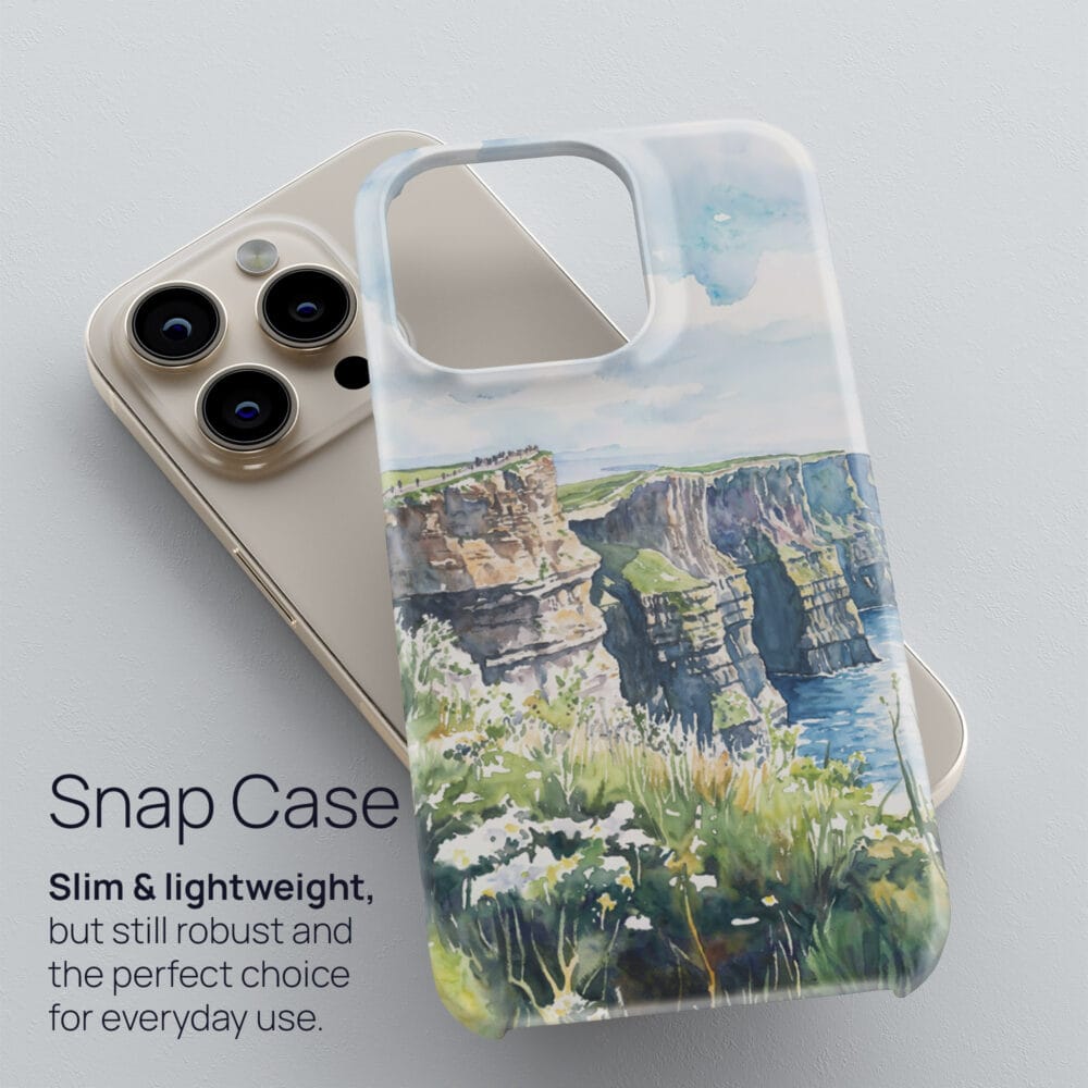 03 - Ireland - Cliffs of Moher - Watercolor Art Phone Case - Snap Case.jpg 03 - Ireland - Cliffs of Moher - Watercolor Art Phone Case - Snap Case.jpg