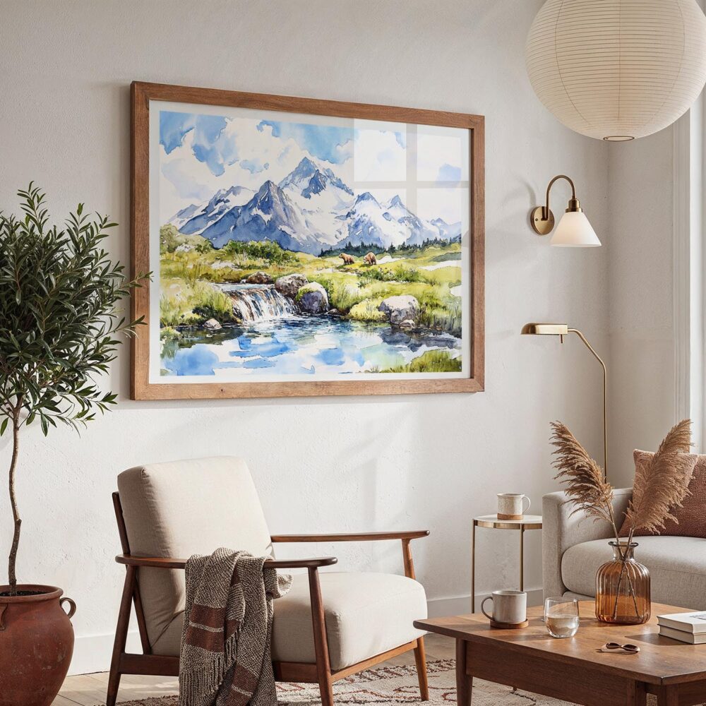 03 - Katmai National Park Watercolor - Horizontal Art - Digital Download - Boho Living Room 2.jpg 03 - Katmai National Park Watercolor - Horizontal Art - Digital Download - Boho Living Room 2.jpg