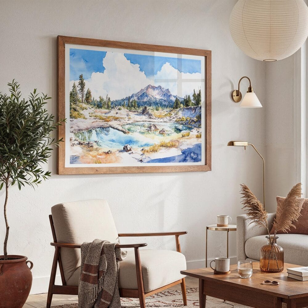 03 - Lassen Volcanic National Park Watercolor - Horizontal Art - Digital Download - Boho Living Room 2.jpg 03 - Lassen Volcanic National Park Watercolor - Horizontal Art - Digital Download - Boho Living Room 2.jpg