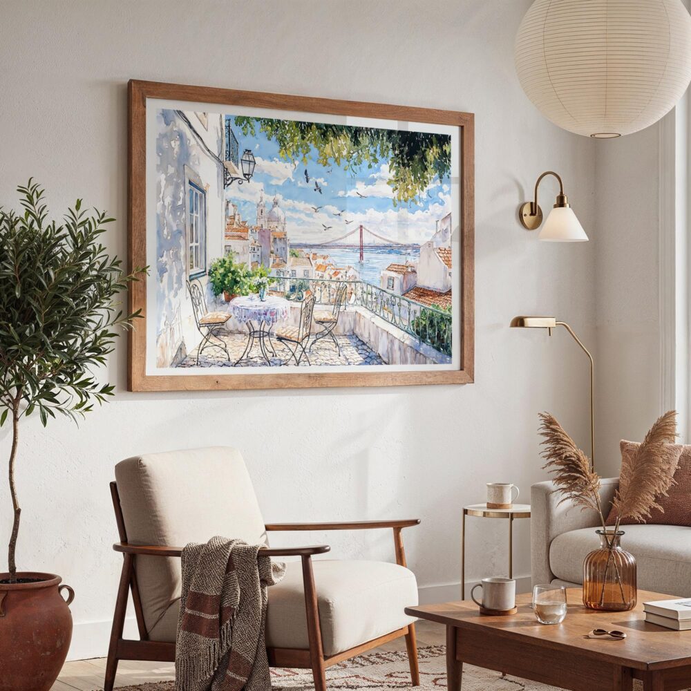 03 - Lisbon Portugal Watercolor Art - Horizontal Art - Digital Download - Boho Living Room 2.jpg 03 - Lisbon Portugal Watercolor Art - Horizontal Art - Digital Download - Boho Living Room 2.jpg