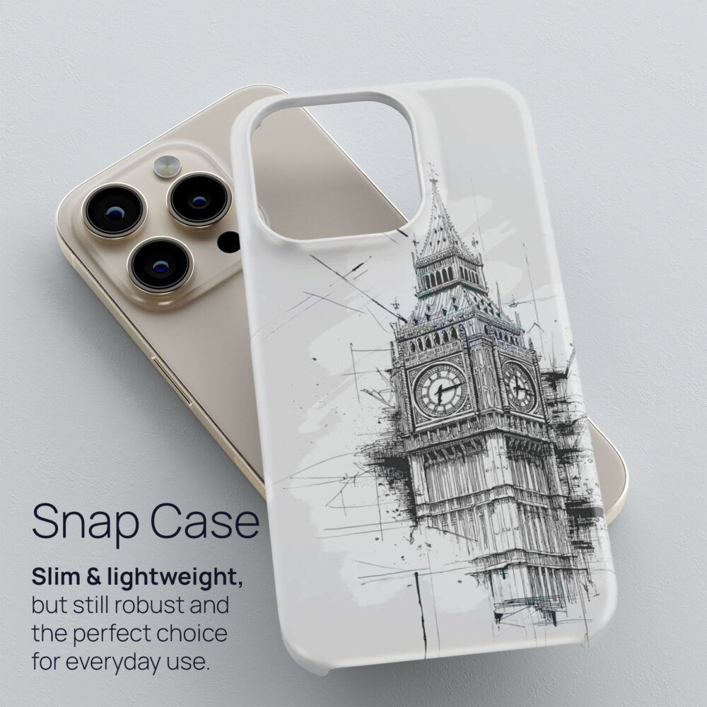 03 - London Big Ben Clock Tower Pencil Drawing Phone Case - Snap Case.jpg 03 - London Big Ben Clock Tower Pencil Drawing Phone Case - Snap Case.jpg