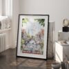 03 - Morning Coffee in Amsterdam Watercolor Art - Digital Download - Frame Standing on floor.jpg