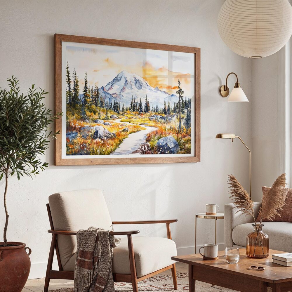 03 - Mount Rainier National Park Watercolor - Horizontal Art - Digital Download - Boho Living Room 2.jpg 03 - Mount Rainier National Park Watercolor - Horizontal Art - Digital Download - Boho Living Room 2.jpg