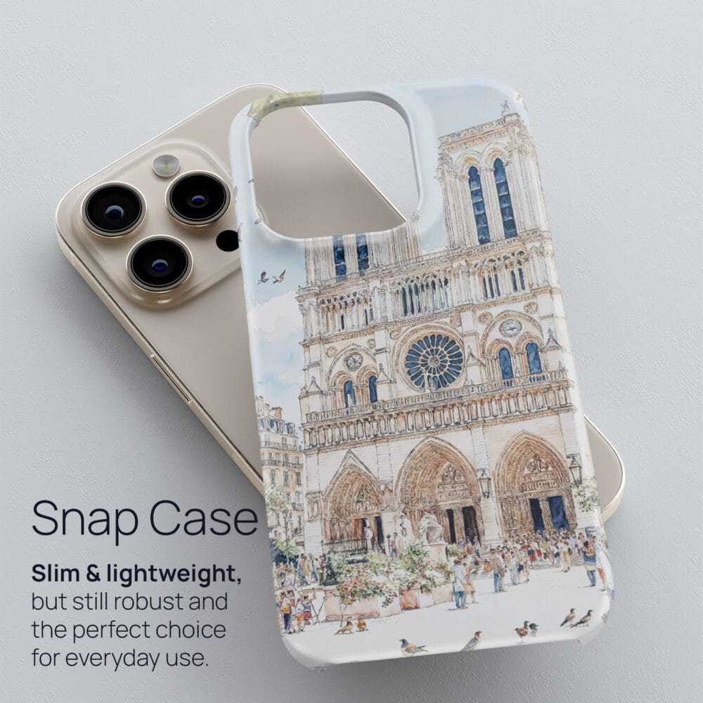 03 - Notre Dame Watercolor Art Phone Case - Snap Case.jpg 03 - Notre Dame Watercolor Art Phone Case - Snap Case.jpg