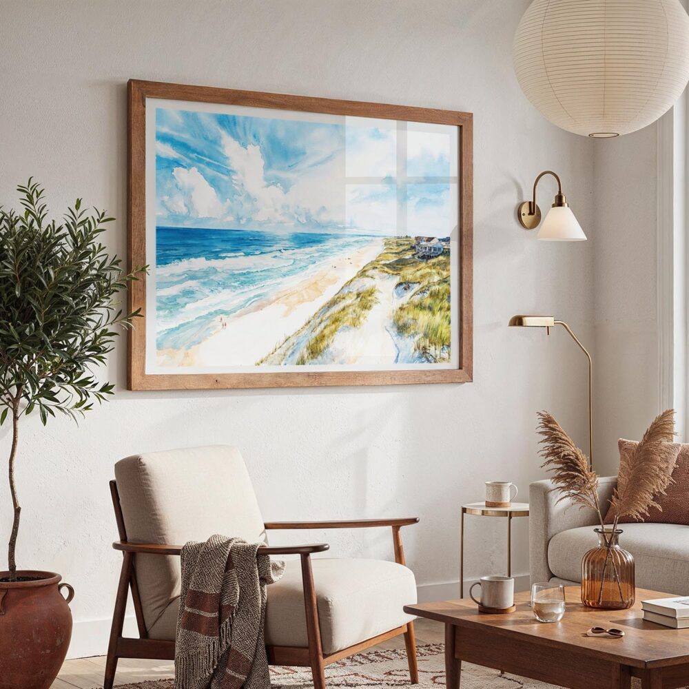 03 - Outer Banks NC Watercolor - Horizontal Art - Digital Download - Boho Living Room 2.jpg 03 - Outer Banks NC Watercolor - Horizontal Art - Digital Download - Boho Living Room 2.jpg