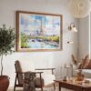 03 - Paris Eiffel Tower Watercolor Art - Horizontal Art - Digital Download - Boho Living Room 2.jpg