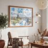 03 - Paris Skyline Watercolor Art - Horizontal Art - Digital Download - Boho Living Room 2.jpg