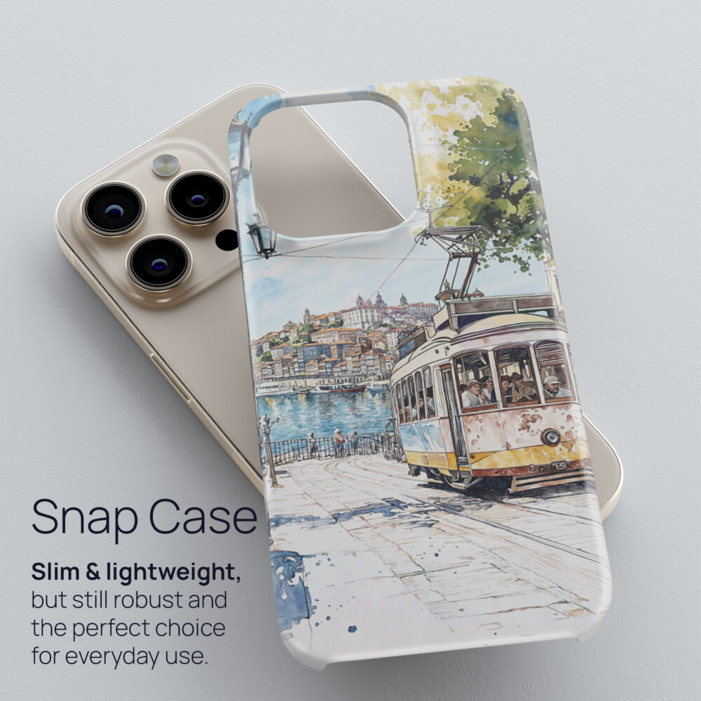 03 - Porto Tram Art - Watercolor Art Phone Case - Snap Case.jpg 03 - Porto Tram Art - Watercolor Art Phone Case - Snap Case.jpg