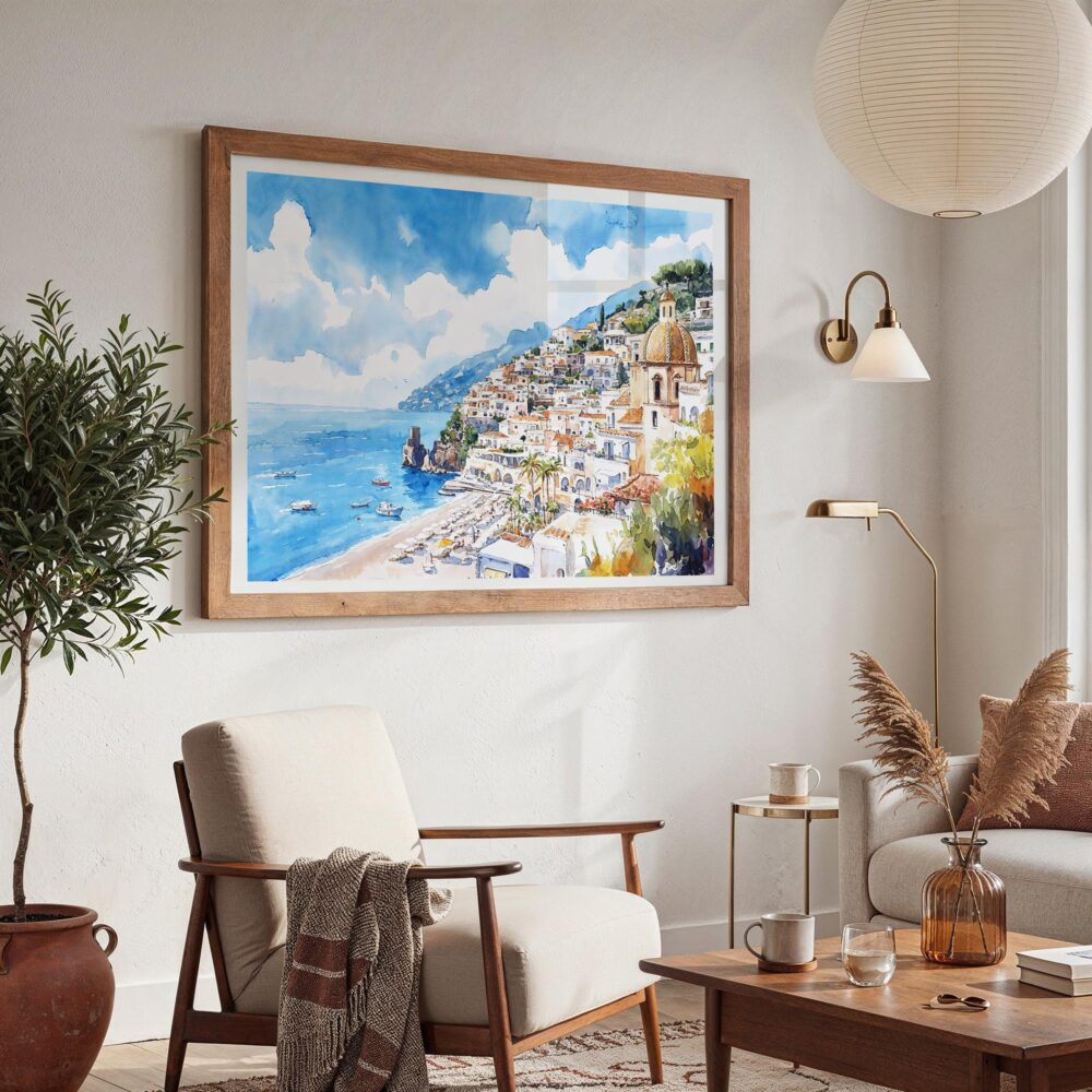 03 - Positano Italy Watercolor Art - Horizontal Art - Digital Download - Boho Living Room 2.jpg 03 - Positano Italy Watercolor Art - Horizontal Art - Digital Download - Boho Living Room 2.jpg