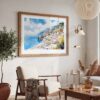 03 - Positano Italy Watercolor Art - Horizontal Art - Digital Download - Boho Living Room 2.jpg