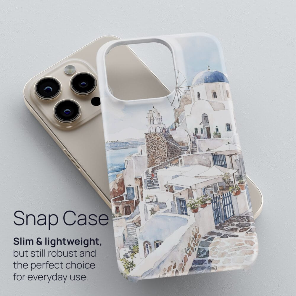 03 - Santorini Blue Dome - Watercolor Art Phone Case - Snap Case.jpg 03 - Santorini Blue Dome - Watercolor Art Phone Case - Snap Case.jpg