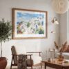 03 - Santorini Watercolor Art - Horizontal Art - Digital Download - Boho Living Room 2.jpg