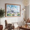 03 - Seattle Skyline with Mount Rainier Watercolor Art - Horizontal Art - Digital Download - Boho Living Room 2.jpg
