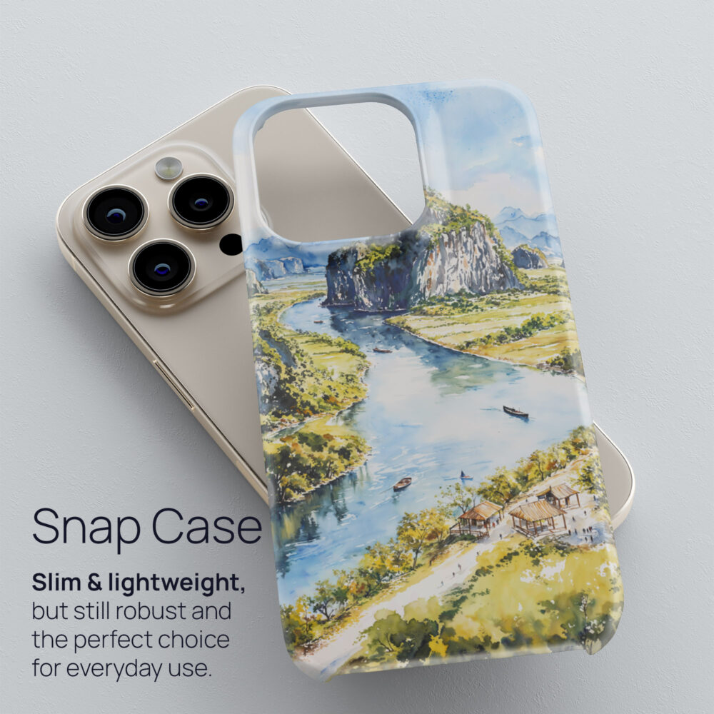 03 - Tam Coc Ninh Binh Vietnam Watercolor Art Phone Case - Snap Case.jpg 03 - Tam Coc Ninh Binh Vietnam Watercolor Art Phone Case - Snap Case.jpg