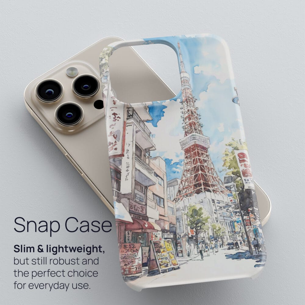 03 - Tokyo Tower - Watercolor Art Phone Case - Snap Case.jpg 03 - Tokyo Tower - Watercolor Art Phone Case - Snap Case.jpg