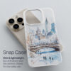 03 - White Christmas Central Park New York Watercolor Art Phone Case - Snap Case.jpg
