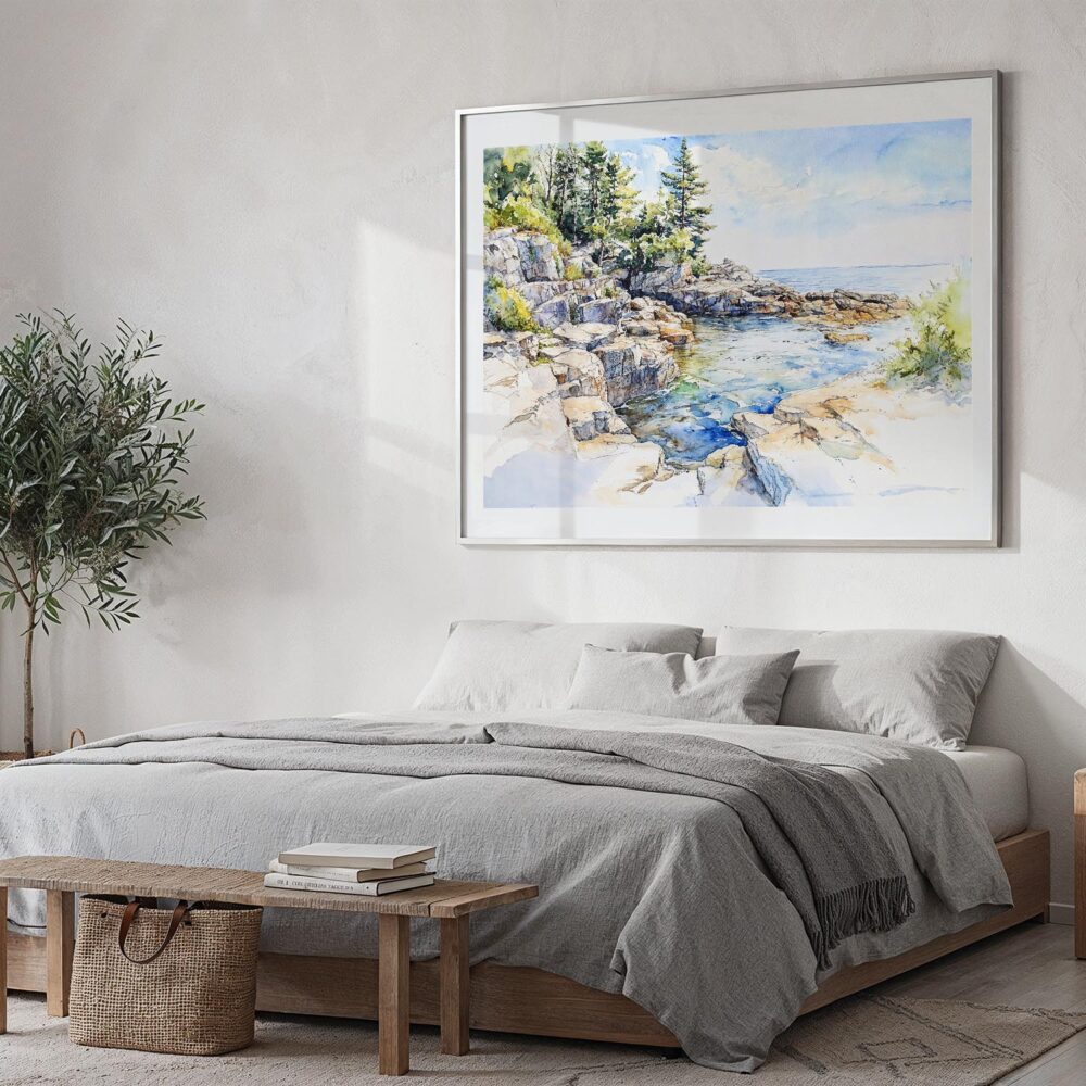 04 - Acadia National Park Watercolor - Horizontal Art - Digital Download - Bedroom.jpg 04 - Acadia National Park Watercolor - Horizontal Art - Digital Download - Bedroom.jpg