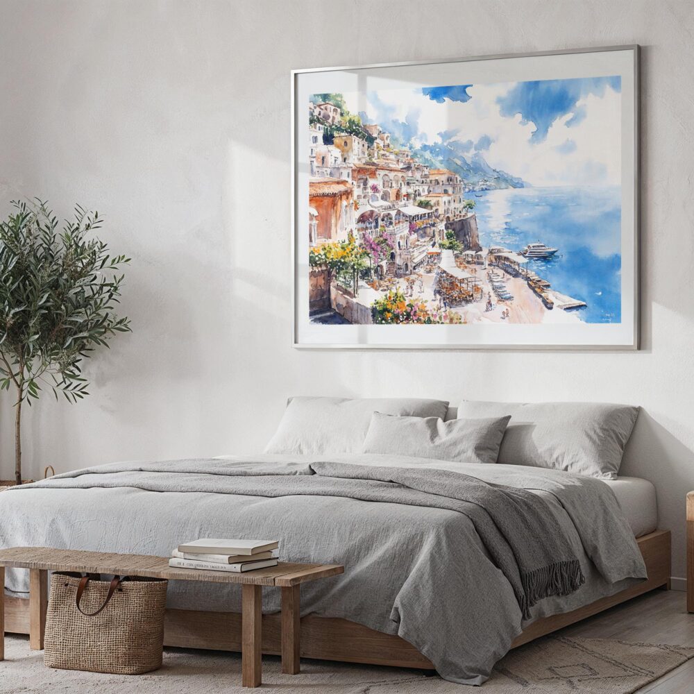 04 - Amalfi Coast Watercolor Art - Horizontal Art - Digital Download - Bedroom.jpg 04 - Amalfi Coast Watercolor Art - Horizontal Art - Digital Download - Bedroom.jpg