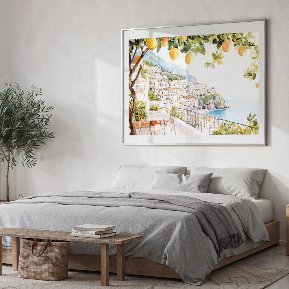 04 - Amalfi Coast with Lemon Trees Watercolor Art - Horizontal Art - Digital Download - Bedroom.jpg 04 - Amalfi Coast with Lemon Trees Watercolor Art - Horizontal Art - Digital Download - Bedroom.jpg