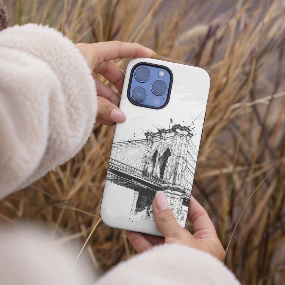 04 - Brooklyn Bridge - Pencil Drawing Phone Case - Female hand.jpg 04 - Brooklyn Bridge - Pencil Drawing Phone Case - Female hand.jpg