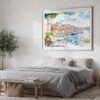 04 - Coffee in Porto Portugal Watercolor Art - Horizontal Art - Digital Download - Bedroom.jpg