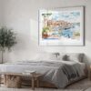04 - Coffee in Porto Portugal Watercolor Art - Horizontal Art - Digital Download - Bedroom.jpg