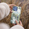 04 - Costa Rica Arenal Volcano Watercolor Art Phone Case - Female hand.jpg