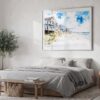 04 - Cottages at Outer Banks NC Watercolor - Horizontal Art - Digital Download - Bedroom.jpg