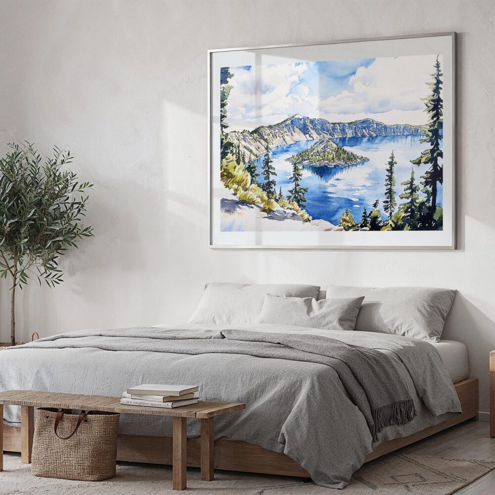 04 - Crater Lake National Park Watercolor - Horizontal Art - Digital Download - Bedroom.jpg 04 - Crater Lake National Park Watercolor - Horizontal Art - Digital Download - Bedroom.jpg