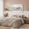 04 - Framed A Morning in Amsterdam Watercolor Art - Horizontal Art Print in Boho Bedroom.jpg