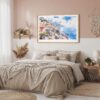 04 - Framed Amalfi Coast Watercolor Art - Horizontal Art Print in Boho Bedroom.jpg