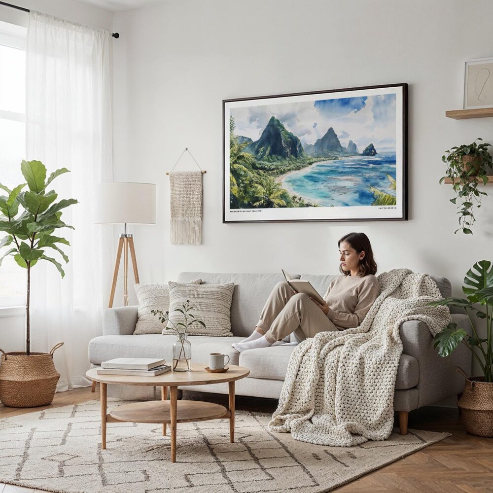 04 - Framed American Samoa National Park Watercolor - Horizontal Canvas Print - Scandi Living Room.jpg 04 - Framed American Samoa National Park Watercolor - Horizontal Canvas Print - Scandi Living Room.jpg