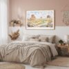 04 - Framed Arizona Desert Watercolor - Horizontal Art Print in Boho Bedroom.jpg