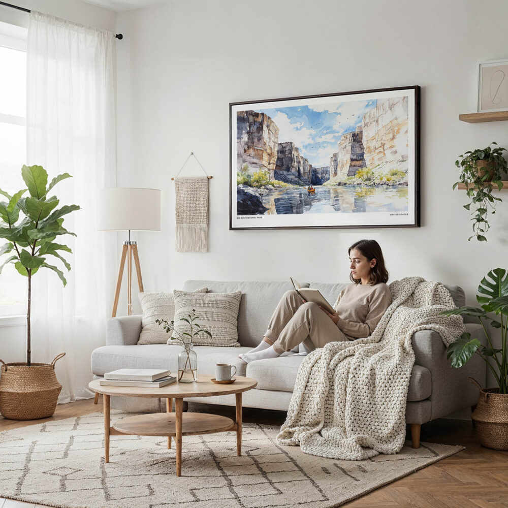 04 - Framed Big Bend National Park Watercolor - Horizontal Canvas Print - Scandi Living Room.jpg 04 - Framed Big Bend National Park Watercolor - Horizontal Canvas Print - Scandi Living Room.jpg