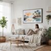 04 - Framed Biscayne National Park Watercolor - Horizontal Canvas Print - Scandi Living Room.jpg
