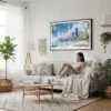 04 - Framed Chicago Skyline Watercolor Art - Horizontal Canvas Print - Scandi Living Room.jpg