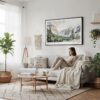 04 - Framed El Capitan Watercolor - Horizontal Canvas Print - Scandi Living Room.jpg
