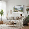 04 - Framed Glacier National Park Watercolor - Horizontal Canvas Print - Scandi Living Room.jpg