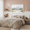 04 - Framed Grand Teton National Park Watercolor - Horizontal Art Print in Boho Bedroom.jpg