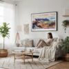 04 - Framed Haleakala National Park Watercolor - Horizontal Canvas Print - Scandi Living Room.jpg