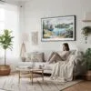 04 - Framed Isle Royale National Park Watercolor - Horizontal Canvas Print - Scandi Living Room.jpg