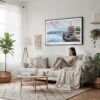 04 - Framed Japan Mount Fuji Watercolor Art - Horizontal Canvas Print - Scandi Living Room.jpg
