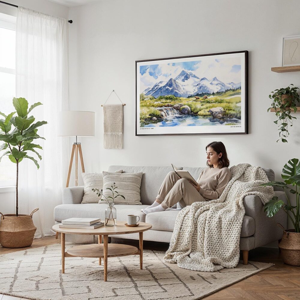 04 - Framed Katmai National Park Watercolor - Horizontal Canvas Print - Scandi Living Room.jpg 04 - Framed Katmai National Park Watercolor - Horizontal Canvas Print - Scandi Living Room.jpg