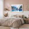 04 - Framed Kenai Fjords National Park Watercolor - Horizontal Art Print in Boho Bedroom.jpg
