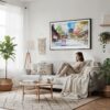 04 - Framed Kyoto Japan Watercolor Art - Horizontal Canvas Print - Scandi Living Room.jpg