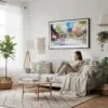04 - Framed Kyoto Japan Watercolor Art - Horizontal Canvas Print - Scandi Living Room.jpg