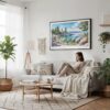 04 - Framed Lake Tahoe Watercolor - Horizontal Canvas Print - Scandi Living Room.jpg